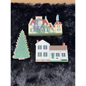 The Cats Meow Village Wooden Collectibles Washington Irvine, Elizabeth Candy, Ec